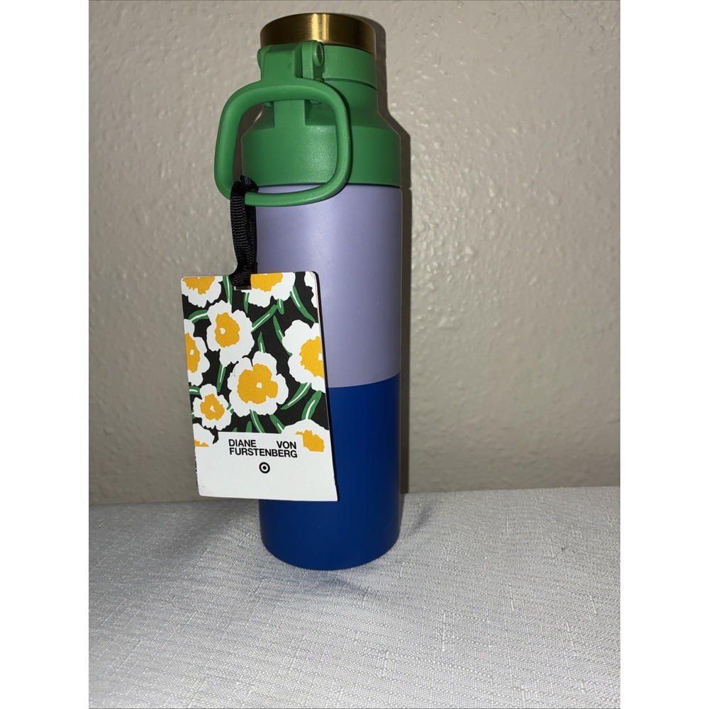 NWT Diane Von Furstenburg For Target Water Bottle Colorblock 18.5 Oz